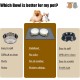 Cat Bowl, Dog Bowl, Ceramic Double Feeding Bowl, Feeding Bowl, Water Bowl with Bamboo Stand and Non-Slip Mat for Cats and Small Dogs (400 ml, 2-Grey) Cat Bowl, Dog Bowl, Ceramic Double Feeding Bowl, Feeding Bowl, Water Bowl with Bamboo Stand and Non-Slip Mat for Cats and Small Dogs (400 ml, 2-Grey)