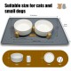 Cat Bowl, Dog Bowl, Ceramic Double Feeding Bowl, Feeding Bowl, Water Bowl with Bamboo Stand and Non-Slip Mat for Cats and Small Dogs (400 ml, 2-Grey) Cat Bowl, Dog Bowl, Ceramic Double Feeding Bowl, Feeding Bowl, Water Bowl with Bamboo Stand and Non-Slip Mat for Cats and Small Dogs (400 ml, 2-Grey)