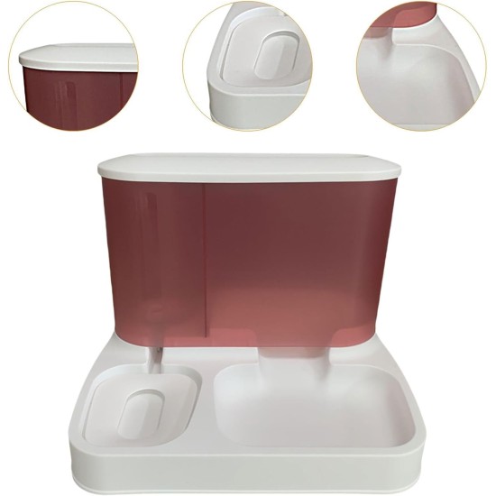 Cat Feeder, Food and Water Dispenser, Automatic Feeder, Intelligent Cat Food, Pet Dry Food, Feeder for Cats/Dogs, Pink Cat Feeder, Food and Water Dispenser, Automatic Feeder, Intelligent Cat Food, Pet Dry Food, Feeder for Cats/Dogs, Pink