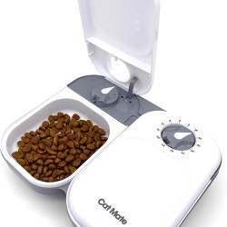 Cat Mate C200 Automatic 2 Meal Automatic Feeder with Timer Control (401) - For Cats and Small Dogs, Includes Ice Pack for Wet and Dry Food, Meals up to 400g each, White Cat Mate C200 Automatic 2 Meal Automatic Feeder with Timer Control (401) - For Cats and Small Dogs, Includes Ice Pack for Wet and Dry Food, Meals up to 400g each, White
