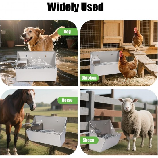 Cattle and Sheep Drinking Carrier 8 Litre Dog Water Outdoor Stainless Steel Water Bowl for Large Dogs, Dog Pool, Automatic Dog Water Dispenser, Large Dog Water Bowl, Stainless Steel Water Bowl (8L) Cattle and Sheep Drinking Carrier 8 Litre Dog Water Outdoor Stainless Steel Water Bowl for Large Dogs, Dog Pool, Automatic Dog Water Dispenser, Large Dog Water Bowl, Stainless Steel Water Bowl (8L)