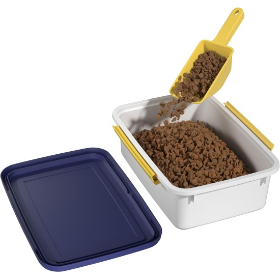 Cetomo 32L x 3 Dog Food Containers, Airtight Food Container with Wheels, Silicone Seal, Snap Closures, Plastic Food Container with Lid for Dogs, Clear, 32L/12kg, Pack of 3 (3 Scoops) Cetomo 32L x 3 Dog Food Containers, Airtight Food Container with Wheels, Silicone Seal, Snap Closures, Plastic Food Container with Lid for Dogs, Clear, 32L/12kg, Pack of 3 (3 Scoops)