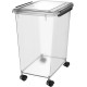 Cetomo 32L x 3 Dog Food Containers, Airtight Food Container with Wheels, Silicone Seal, Snap Closures, Plastic Food Container with Lid for Dogs, Clear, 32L/12kg, Pack of 3 (3 Scoops)