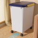 Cetomo 32L x 3 Dog Food Containers, Airtight Food Container with Wheels, Silicone Seal, Snap Closures, Plastic Food Container with Lid for Dogs, Clear, 32L/12kg, Pack of 3 (3 Scoops)