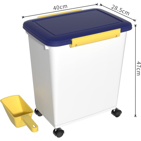 Cetomo 32L x 3 Dog Food Containers, Airtight Food Container with Wheels, Silicone Seal, Snap Closures, Plastic Food Container with Lid for Dogs, Clear, 32L/12kg, Pack of 3 (3 Scoops) Cetomo 32L x 3 Dog Food Containers, Airtight Food Container with Wheels, Silicone Seal, Snap Closures, Plastic Food Container with Lid for Dogs, Clear, 32L/12kg, Pack of 3 (3 Scoops)