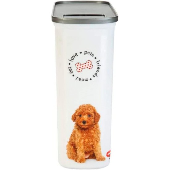Curver 241095 Food Container 12 kg I 35L, White/Grey/Love Pets Dogs, 49.3 x 27.8 x 42.5 cm Curver 241095 Food Container 12 kg I 35L, White/Grey/Love Pets Dogs, 49.3 x 27.8 x 42.5 cm