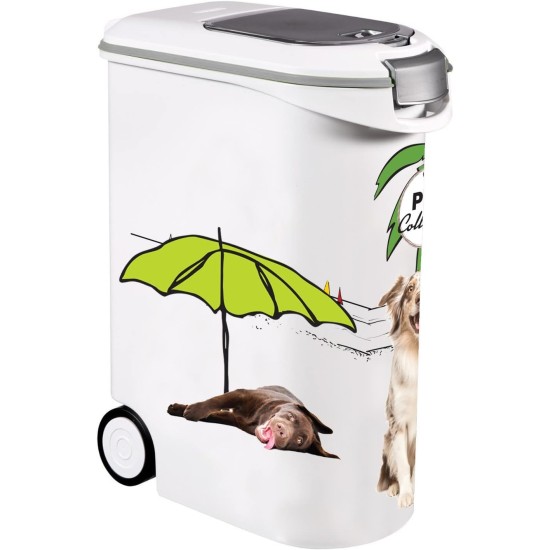 Curver Dog Food Containers - 20kg/54L - Pets Collection - Large Airtight Odour Storage for Dog Food - Container with Wheels - 28 x 49 x 61 cm Curver Dog Food Containers - 20kg/54L - Pets Collection - Large Airtight Odour Storage for Dog Food - Container with Wheels - 28 x 49 x 61 cm