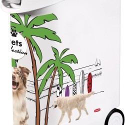 Curver Dog Food Containers - 20kg/54L - Pets Collection - Large Airtight Odour Storage for Dog Food - Container with Wheels - 28 x 49 x 61 cm Curver Dog Food Containers - 20kg/54L - Pets Collection - Large Airtight Odour Storage for Dog Food - Container with Wheels - 28 x 49 x 61 cm