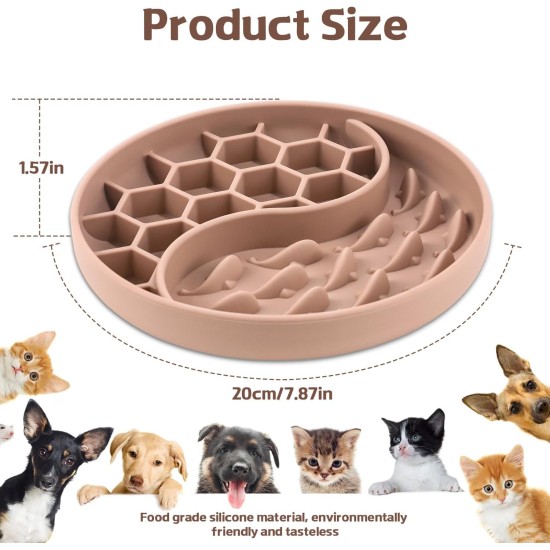 Demarsen Anti-Sling Dog Bowl, Brown Silicone Slow Feeder Dog Bowl, Interactive, Environmentally Friendly Dog Bowl for Small and Medium Dogs, Suitable for Cats and Rabbits Demarsen Anti-Sling Dog Bowl, Brown Silicone Slow Feeder Dog Bowl, Interactive, Environmentally Friendly Dog Bowl for Small and Medium Dogs, Suitable for Cats and Rabbits
