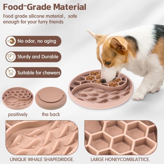 Demarsen Anti-Sling Dog Bowl, Brown Silicone Slow Feeder Dog Bowl, Interactive, Environmentally Friendly Dog Bowl for Small and Medium Dogs, Suitable for Cats and Rabbits Demarsen Anti-Sling Dog Bowl, Brown Silicone Slow Feeder Dog Bowl, Interactive, Environmentally Friendly Dog Bowl for Small and Medium Dogs, Suitable for Cats and Rabbits