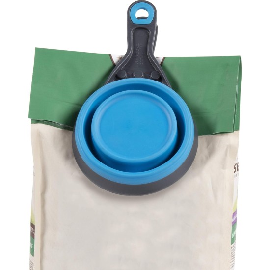 Dexas KlipScoop Foldable Dry Food Scoop and Dog Food Bag with Clip, 2 Cup Capacity, Fuchsia Dexas KlipScoop Foldable Dry Food Scoop and Dog Food Bag with Clip, 2 Cup Capacity, Fuchsia