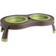 Dexas Popware for Pets Double Elevated Pet Feeder, Large, Gray/Green Dexas Popware for Pets Double Elevated Pet Feeder, Large, Gray/Green