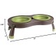 Dexas Popware for Pets Double Elevated Pet Feeder, Large, Gray/Green Dexas Popware for Pets Double Elevated Pet Feeder, Large, Gray/Green