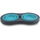 Dexas Popware for Pets Double Elevated Pet Feeder, Large, Gray/Green Dexas Popware for Pets Double Elevated Pet Feeder, Large, Gray/Green