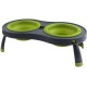 Dexas Popware for Pets Double Elevated Pet Feeder, Large, Gray/Green Dexas Popware for Pets Double Elevated Pet Feeder, Large, Gray/Green