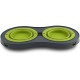 Dexas Popware for Pets Double Elevated Pet Feeder, Large, Gray/Green Dexas Popware for Pets Double Elevated Pet Feeder, Large, Gray/Green