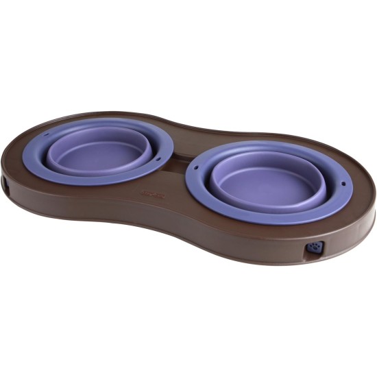 Dexas Popware for Pets Double Elevated Pet Feeder, Large, Gray/Green Dexas Popware for Pets Double Elevated Pet Feeder, Large, Gray/Green