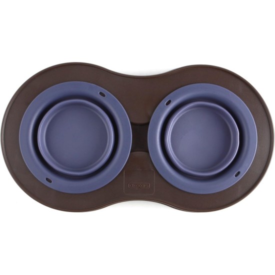 Dexas Popware for Pets Double Elevated Pet Feeder, Large, Gray/Green Dexas Popware for Pets Double Elevated Pet Feeder, Large, Gray/Green