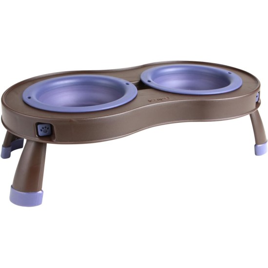 Dexas Popware for Pets Double Elevated Pet Feeder, Large, Gray/Green Dexas Popware for Pets Double Elevated Pet Feeder, Large, Gray/Green