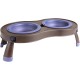 Dexas Popware for Pets Double Elevated Pet Feeder, Large, Gray/Green Dexas Popware for Pets Double Elevated Pet Feeder, Large, Gray/Green
