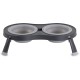 Dexas Popware for Pets Double Elevated Pet Feeder, Large, Gray/Green Dexas Popware for Pets Double Elevated Pet Feeder, Large, Gray/Green