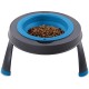 Dexas Popware for Pets Single Elevated Pet Feeder, Large, Gray/Blue Dexas Popware for Pets Single Elevated Pet Feeder, Large, Gray/Blue