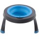 Dexas Popware for Pets Single Elevated Pet Feeder, Large, Gray/Blue Dexas Popware for Pets Single Elevated Pet Feeder, Large, Gray/Blue