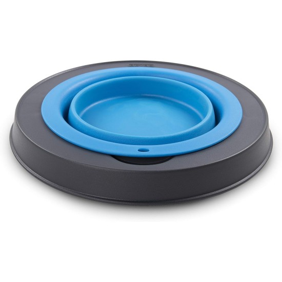 Dexas Popware for Pets Single Elevated Pet Feeder, Large, Gray/Blue Dexas Popware for Pets Single Elevated Pet Feeder, Large, Gray/Blue