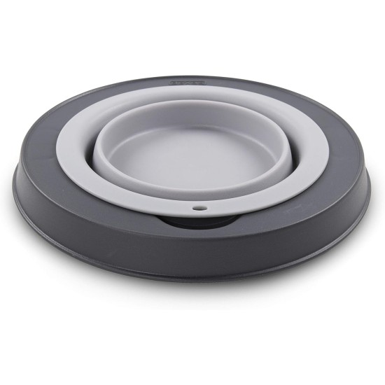 Dexas Popware for Pets Single Elevated Pet Feeder, Large, Gray/Blue Dexas Popware for Pets Single Elevated Pet Feeder, Large, Gray/Blue