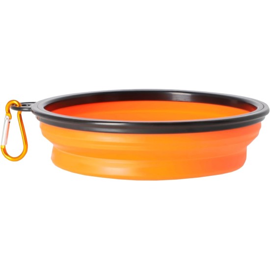 Dingo Vasco 14466 Travel Bowl Silicone with Metal Carabiner, Black Rim Additional Reinforced, Foldable and Lightweight, Capacity 350 ml, Orange Dingo Vasco 14466 Travel Bowl Silicone with Metal Carabiner, Black Rim Additional Reinforced, Foldable and Lightweight, Capacity 350 ml, Orange