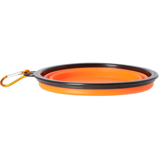 Dingo Vasco 14466 Travel Bowl Silicone with Metal Carabiner, Black Rim Additional Reinforced, Foldable and Lightweight, Capacity 350 ml, Orange Dingo Vasco 14466 Travel Bowl Silicone with Metal Carabiner, Black Rim Additional Reinforced, Foldable and Lightweight, Capacity 350 ml, Orange
