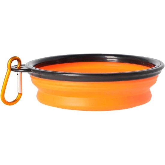 Dingo Vasco 14466 Travel Bowl Silicone with Metal Carabiner, Black Rim Additional Reinforced, Foldable and Lightweight, Capacity 350 ml, Orange Dingo Vasco 14466 Travel Bowl Silicone with Metal Carabiner, Black Rim Additional Reinforced, Foldable and Lightweight, Capacity 350 ml, Orange