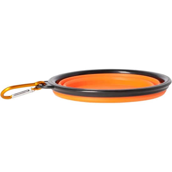Dingo Vasco 14466 Travel Bowl Silicone with Metal Carabiner, Black Rim Additional Reinforced, Foldable and Lightweight, Capacity 350 ml, Orange Dingo Vasco 14466 Travel Bowl Silicone with Metal Carabiner, Black Rim Additional Reinforced, Foldable and Lightweight, Capacity 350 ml, Orange