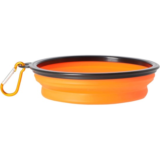 Dingo Vasco 14466 Travel Bowl Silicone with Metal Carabiner, Black Rim Additional Reinforced, Foldable and Lightweight, Capacity 350 ml, Orange Dingo Vasco 14466 Travel Bowl Silicone with Metal Carabiner, Black Rim Additional Reinforced, Foldable and Lightweight, Capacity 350 ml, Orange