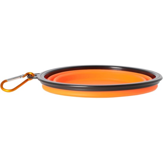 Dingo Vasco 14466 Travel Bowl Silicone with Metal Carabiner, Black Rim Additional Reinforced, Foldable and Lightweight, Capacity 350 ml, Orange Dingo Vasco 14466 Travel Bowl Silicone with Metal Carabiner, Black Rim Additional Reinforced, Foldable and Lightweight, Capacity 350 ml, Orange
