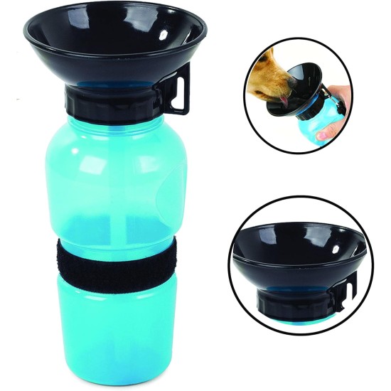 Dog Bottle with Integrated Bowl - Travel and Transport Bottle - Car, Indoor and Outdoor - 0.5 L Water Bottle Dog Bottle with Integrated Bowl - Travel and Transport Bottle - Car, Indoor and Outdoor - 0.5 L Water Bottle