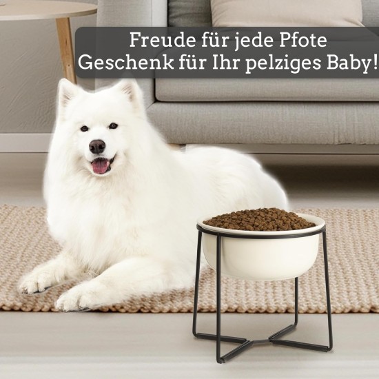 Dog Bowl Set Raised Dog Bowl Ceramic - Large Dog Bowls with Non-Slip Stand - Feeding Bowl Dog Large - Feeding Bowl Water Bowl Set for Medium to Large Dogs - Double Bowl Dog - 2 x 1600 ml Dog Bowl Set Raised Dog Bowl Ceramic - Large Dog Bowls with Non-Slip Stand - Feeding Bowl Dog Large - Feeding Bowl Water Bowl Set for Medium to Large Dogs - Double Bowl Dog - 2 x 1600 ml