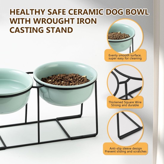 Dog Bowl Set Raised Dog Bowl Ceramic - Large Dog Bowls with Non-Slip Stand - Feeding Bowl Dog Large - Feeding Bowl Water Bowl Set for Medium to Large Dogs - Double Bowl Dog - 2 x 1600 ml Dog Bowl Set Raised Dog Bowl Ceramic - Large Dog Bowls with Non-Slip Stand - Feeding Bowl Dog Large - Feeding Bowl Water Bowl Set for Medium to Large Dogs - Double Bowl Dog - 2 x 1600 ml