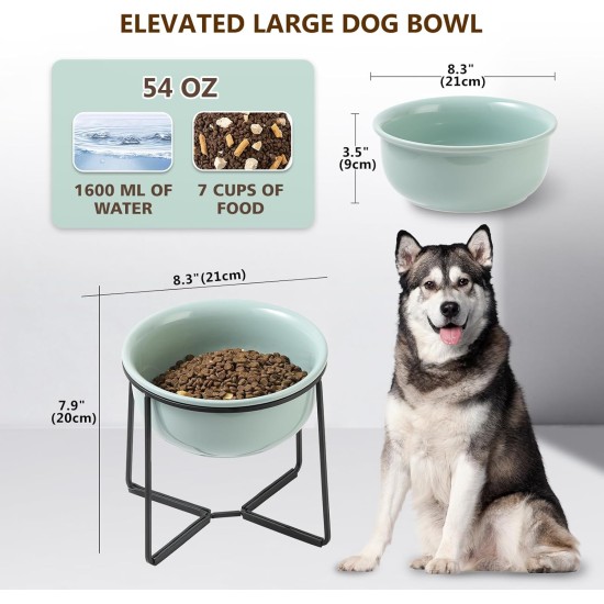 Dog Bowl Set Raised Dog Bowl Ceramic - Large Dog Bowls with Non-Slip Stand - Feeding Bowl Dog Large - Feeding Bowl Water Bowl Set for Medium to Large Dogs - Double Bowl Dog - 2 x 1600 ml Dog Bowl Set Raised Dog Bowl Ceramic - Large Dog Bowls with Non-Slip Stand - Feeding Bowl Dog Large - Feeding Bowl Water Bowl Set for Medium to Large Dogs - Double Bowl Dog - 2 x 1600 ml