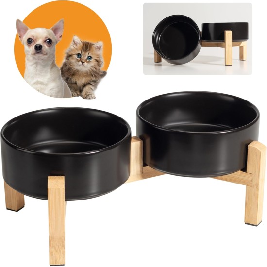 Dog Bowl Set Raised Dog Bowl Set - Double Bowl Dog Ceramic with Non-Slip Stand - Feeding Station Dog - Dog Bowls Set of 2 for Food and Water - Ideal for Small Dogs and Cats - 2 x 480 ml Dog Bowl Set Raised Dog Bowl Set - Double Bowl Dog Ceramic with Non-Slip Stand - Feeding Station Dog - Dog Bowls Set of 2 for Food and Water - Ideal for Small Dogs and Cats - 2 x 480 ml
