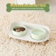 Dog Bowl Set Raised Dog Bowl Set - Double Bowl Dog Ceramic with Splash Guard Stand - Dog Bowls Set of 2 for Food and Water - Feeding Station for Small and Medium Dogs - 2 x 650 ml - Pink