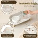 Dog Bowl Set Raised Dog Bowl Set - Double Bowl Dog Ceramic with Splash Guard Stand - Dog Bowls Set of 2 for Food and Water - Feeding Station for Small and Medium Dogs - 2 x 650 ml - Pink