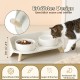 Dog Bowl Set Raised Dog Bowl Set - Double Bowl Dog Ceramic with Splash Guard Stand - Dog Bowls Set of 2 for Food and Water - Feeding Station for Small and Medium Dogs - 2 x 650 ml - Pink