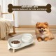 Dog Bowl Set Raised Dog Bowl Set - Double Bowl Dog Ceramic with Splash Guard Stand - Dog Bowls Set of 2 for Food and Water - Feeding Station for Small and Medium Dogs - 2 x 650 ml - Pink
