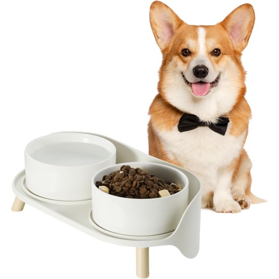 Dog Bowl Set Raised Dog Bowl Set - Double Bowl Dog Ceramic with Splash Guard Stand - Dog Bowls Set of 2 for Food and Water - Feeding Station for Small and Medium Dogs - 2 x 650 ml - Pink Dog Bowl Set Raised Dog Bowl Set - Double Bowl Dog Ceramic with Splash Guard Stand - Dog Bowls Set of 2 for Food and Water - Feeding Station for Small and Medium Dogs - 2 x 650 ml - Pink