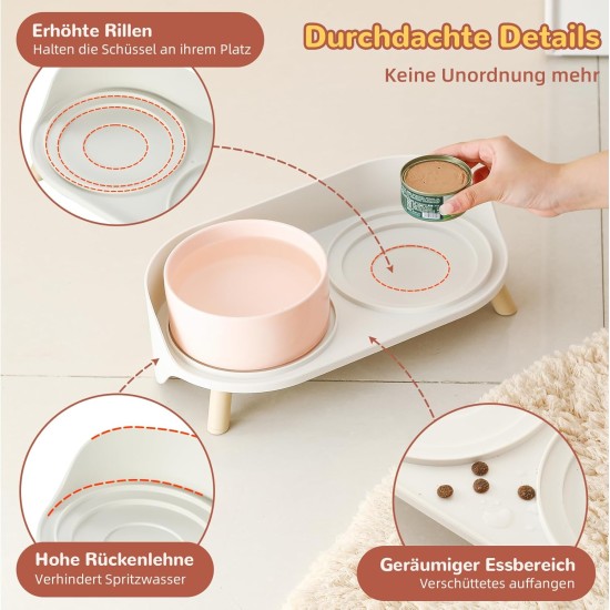 Dog Bowl Set Raised Dog Bowl Set - Double Bowl Dog Ceramic with Splash Guard Stand - Dog Bowls Set of 2 for Food and Water - Feeding Station for Small and Medium Dogs - 2 x 650 ml - Pink Dog Bowl Set Raised Dog Bowl Set - Double Bowl Dog Ceramic with Splash Guard Stand - Dog Bowls Set of 2 for Food and Water - Feeding Station for Small and Medium Dogs - 2 x 650 ml - Pink