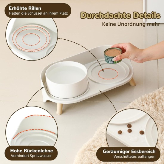 Dog Bowl Set Raised Dog Bowl Set - Double Bowl Dog Ceramic with Splash Guard Stand - Dog Bowls Set of 2 for Food and Water - Feeding Station for Small and Medium Dogs - 2 x 650 ml - Pink Dog Bowl Set Raised Dog Bowl Set - Double Bowl Dog Ceramic with Splash Guard Stand - Dog Bowls Set of 2 for Food and Water - Feeding Station for Small and Medium Dogs - 2 x 650 ml - Pink