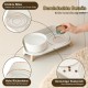 Dog Bowl Set Raised Dog Bowl Set - Double Bowl Dog Ceramic with Splash Guard Stand - Dog Bowls Set of 2 for Food and Water - Feeding Station for Small and Medium Dogs - 2 x 650 ml - Pink