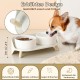 Dog Bowl Set Raised Dog Bowl Set - Double Bowl Dog Ceramic with Splash Guard Stand - Dog Bowls Set of 2 for Food and Water - Feeding Station for Small and Medium Dogs - 2 x 650 ml - Pink