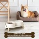Dog Bowl Set Raised Dog Bowl Set - Double Bowl Dog Ceramic with Splash Guard Stand - Dog Bowls Set of 2 for Food and Water - Feeding Station for Small and Medium Dogs - 2 x 650 ml - Pink